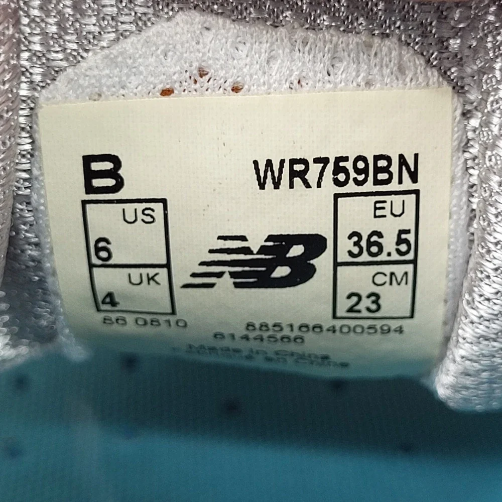New Balance 759‎ Running Shoes Womens 6 B Silver Blue Sneakers Trainers WR759BN